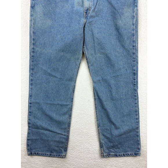 Faded Glory Original Fit Straight Jeans Men's Size 38X30 Blue Dark Wash 5-Pocket - Picture 3 of 10